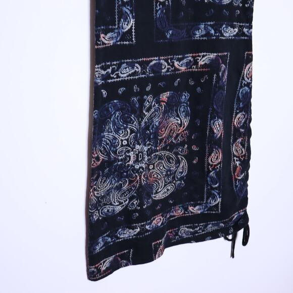 PAM & GELA Tie Dye Sleeveless Ruched Dress Black Base Print Casual Women's 0 - Picture 9 of 13